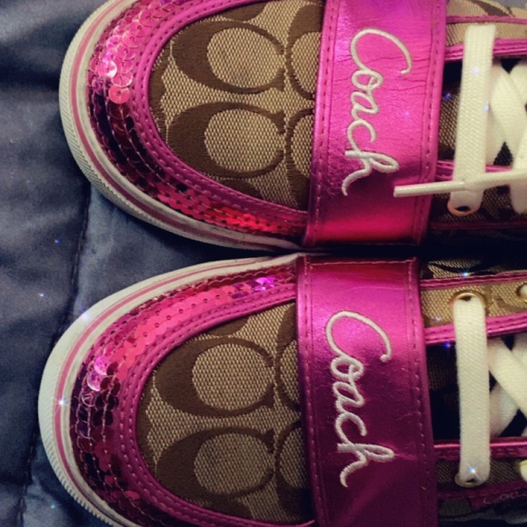 Coach womens Pink and Brown Sneakers size 8.5 - Picture 5 of 5